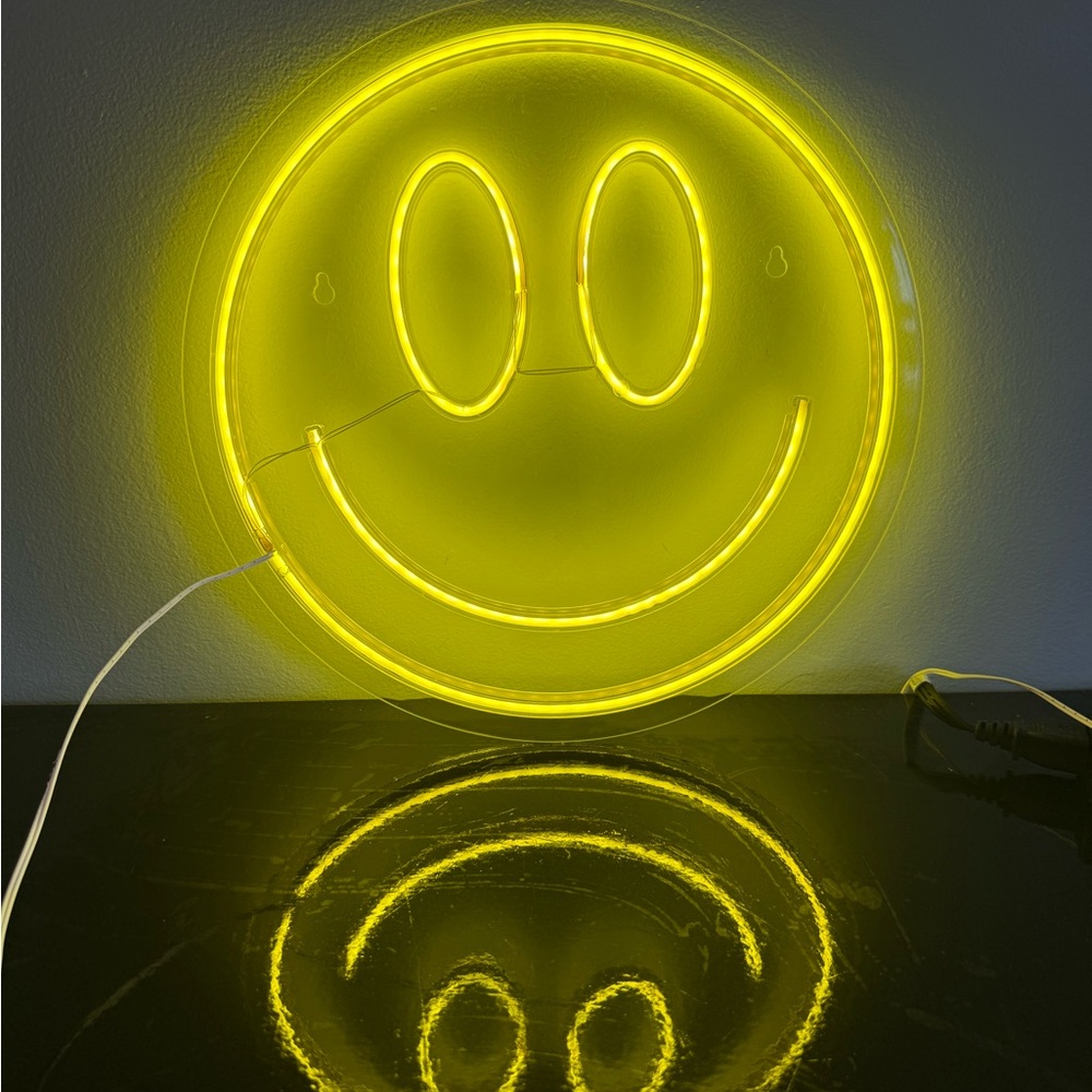 Yellow Smiley Face Neon Light